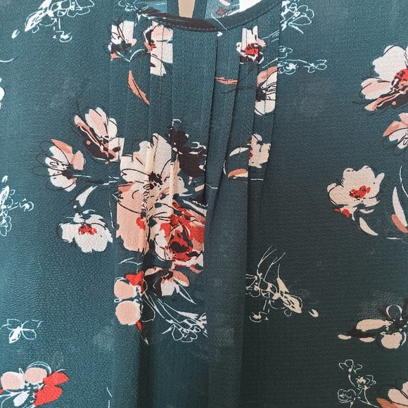 Fun2Fun Callum Tulip Sleeve Blouse, Dark Green - S - Picture 2 of 7